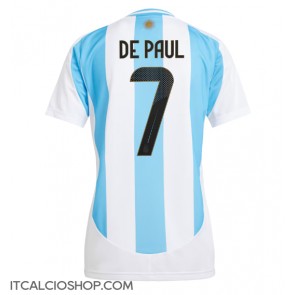 Argentina Rodrigo De Paul #7 Prima Maglia Femmina Copa America 2024 Manica Corta